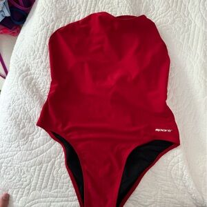 Sporti Red One Piece Swimsuit for lifeguarding